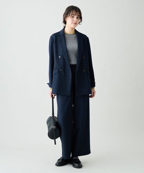 ANY(エニィ)の「パウダリーツイード ワイドストレートパンツ(セットアップ着用可)(その他パンツ・レディース・ネイビー系/ダークブラウン系3/ベージュ系/グレー系/ブラック系・X-LARGE)」の12枚目の写真