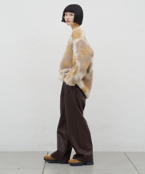 CIAOPANIC TYPY（チャオパニックティピー）の「∴フェイクレザー切替ワイドイージーパンツ（その他パンツ・レディース・ブラウン/ブラック/アイボリー・MEDIUM/SMALL/LARGE）」の5枚目の写真