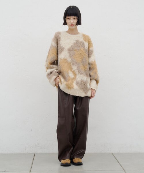 CIAOPANIC TYPY（チャオパニックティピー）の「∴フェイクレザー切替ワイドイージーパンツ（その他パンツ・レディース・ブラウン/ブラック/アイボリー・MEDIUM/SMALL/LARGE）」の17枚目の写真