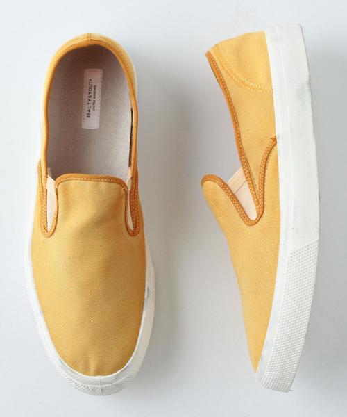 BEAUTY&YOUTH UNITED ARROWS(ビューティーアンドユースユナイテッドアローズ)の「BY ∴ オーバーダイ スリッポン スニーカー◆(スリッポン・メンズ・オレンジ/ネイビー・X-SMALL/LARGE/MEDIUM/SMALL)」の3枚目の写真