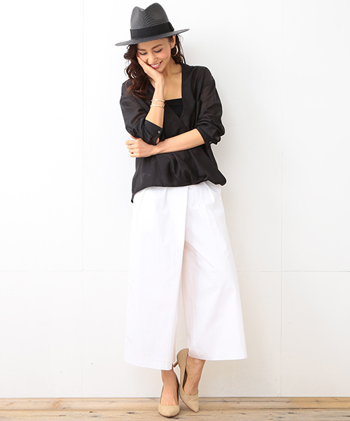 B:MING by BEAMS（ビーミングバイビームス）の「【InRed6月号掲載】【VERY5月号掲載】ビーミング by ビームス / ペーパー中折れハット（ハット・レディース・ナチュラル/ブラック・ONE SIZE）」の6枚目の写真