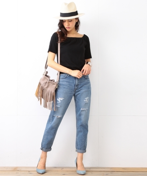 B:MING by BEAMS（ビーミングバイビームス）の「【InRed6月号掲載】【VERY5月号掲載】ビーミング by ビームス / ペーパー中折れハット（ハット・レディース・ナチュラル/ブラック・ONE SIZE）」の9枚目の写真