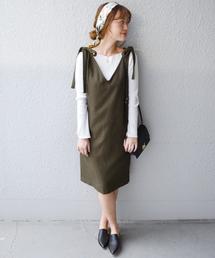 Khaju | 《予約》 Khaju:リボンVネックワンピース■(ワンピース)