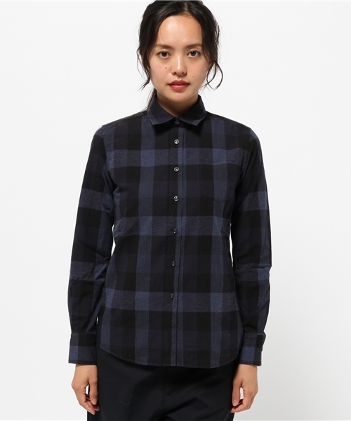 ORIAN(オリアン)の「ORIAN バッファローチェックシャツ(シャツ/ブラウス・レディース・ボルドー/オリーブ/ネイビー・40)」の4枚目の写真