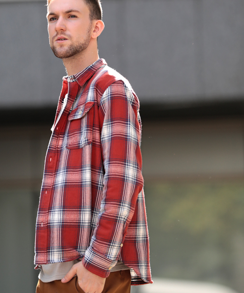 Denime（ドゥニーム）の「ヘビーフランネルワークシャツ（シャツ/ブラウス・メンズ・イエロー系その他3/ブラウン系その他2/レッド系その他2/ブルー系その他2・X-LARGE/LARGE/MEDIUM）」の4枚目の写真