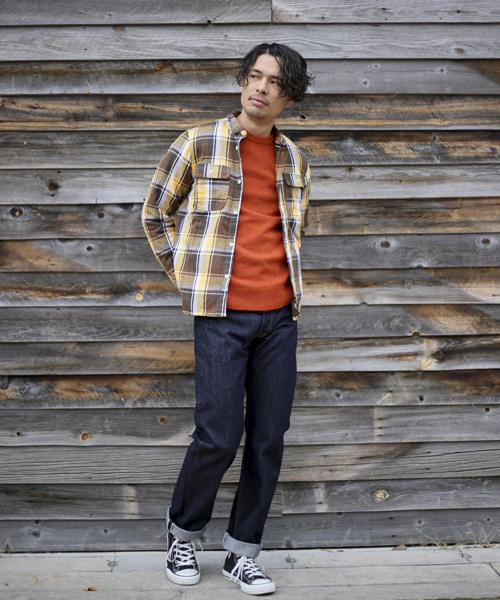 Denime（ドゥニーム）の「ヘビーフランネルワークシャツ（シャツ/ブラウス・メンズ・イエロー系その他3/ブラウン系その他2/レッド系その他2/ブルー系その他2・X-LARGE/LARGE/MEDIUM）」の14枚目の写真