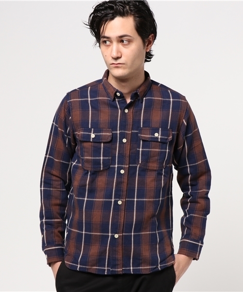 Denime（ドゥニーム）の「ヘビーフランネルワークシャツ（シャツ/ブラウス・メンズ・イエロー系その他3/ブラウン系その他2/レッド系その他2/ブルー系その他2・X-LARGE/LARGE/MEDIUM）」の2枚目の写真