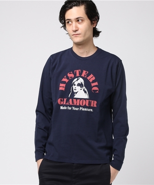 HYSTERIC GLAMOUR（ヒステリックグラマー）の「HYS PLEASURE pt リブ付T-SH（Tシャツ/カットソー・メンズ・ホワイト/ネイビー/ブラック・SMALL/MEDIUM/LARGE）」の6枚目の写真