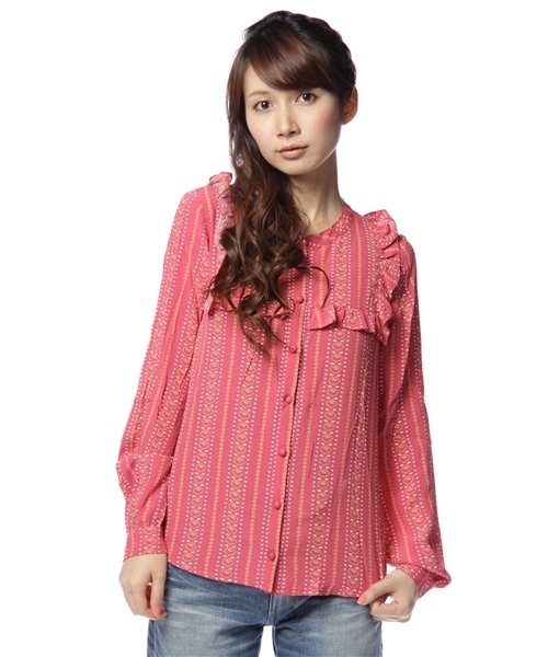 MILKFED.（ミルクフェド）の「VINTAGE FLORAL TOP（シャツ/ブラウス・レディース・ネイビー/ピンク・X-SMALL/SMALL）」の2枚目の写真