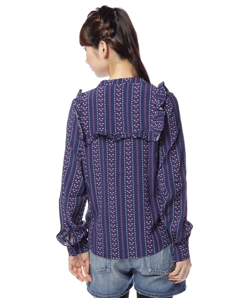 MILKFED.（ミルクフェド）の「VINTAGE FLORAL TOP（シャツ/ブラウス・レディース・ネイビー/ピンク・X-SMALL/SMALL）」の4枚目の写真