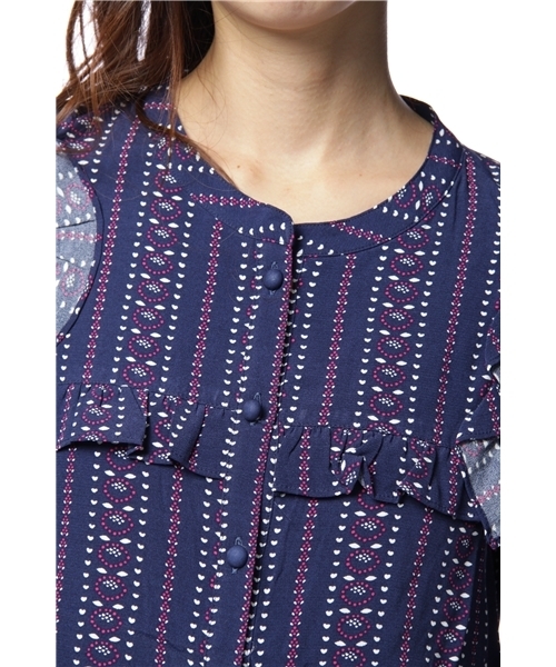 MILKFED.（ミルクフェド）の「VINTAGE FLORAL TOP（シャツ/ブラウス・レディース・ネイビー/ピンク・X-SMALL/SMALL）」の5枚目の写真