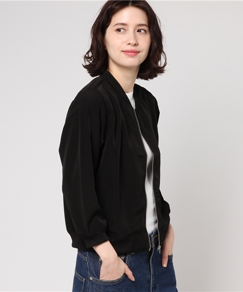 Honeys（ハニーズ）の「リブブルゾン（ブルゾン・レディース・カーキ/グレー/ブラック/ネイビー・M/L）」の2枚目の写真