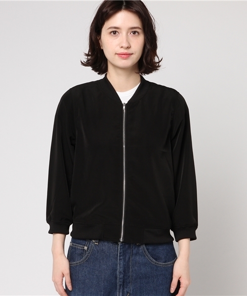 Honeys（ハニーズ）の「リブブルゾン（ブルゾン・レディース・カーキ/グレー/ブラック/ネイビー・M/L）」の5枚目の写真