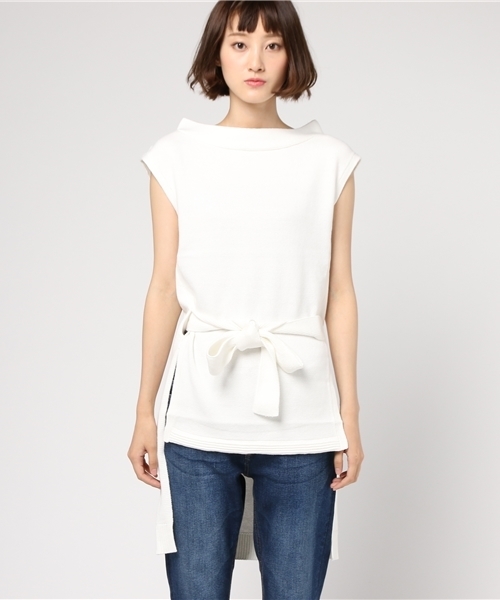 PEGGY LANA（ペギーラナ）の「West Ribbon Knit Tunic（ニット/セーター・レディース・アイボリー/イエロー/ネイビー・FREE）」の4枚目の写真