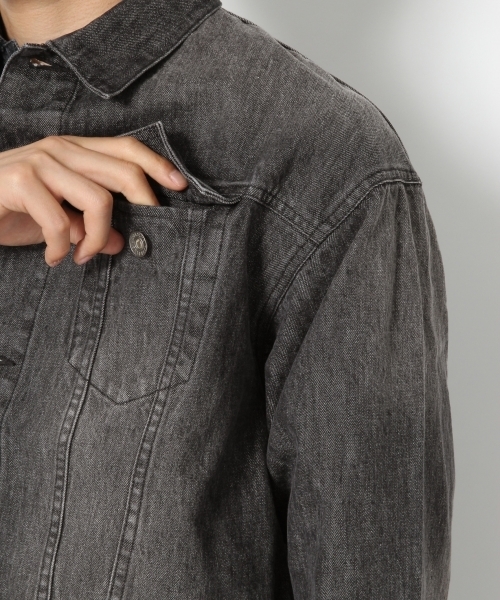 RAGEBLUE(レイジブルー)の「ドロップデニムGジャン/767387(デニムジャケット・メンズ・ブルー/ブラック・LARGE/MEDIUM)」の11枚目の写真