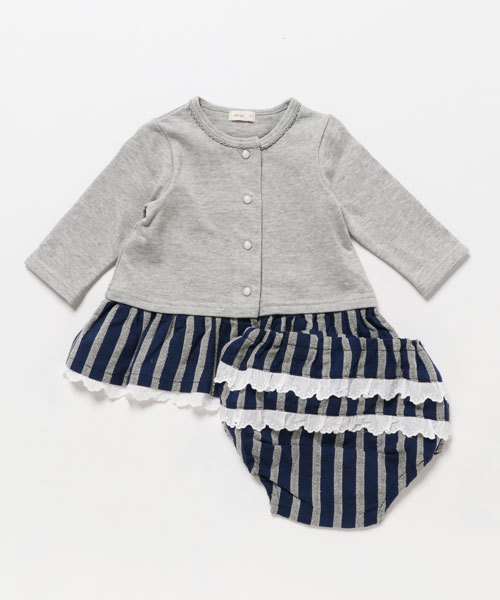 Ships シップス の Ships Kids ストライプ スカート カーディガン ワンピース 70 80cm ロンパース Wear