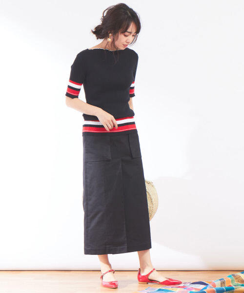 Abahouse Devinette（ドゥヴィネット）の「センタータックスカート（スカート・レディース・ブラック/ホワイト・36/38）」の18枚目の写真