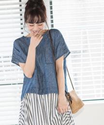 coen | フレンチリネンデニムブラウス(シャツ/ブラウス)
