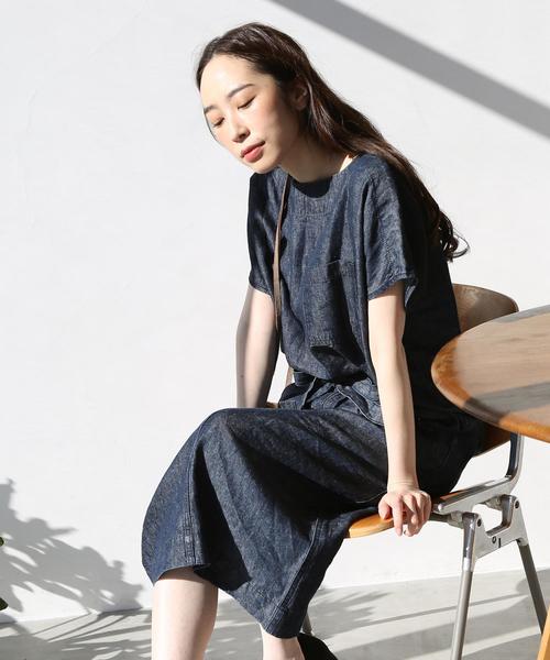 coen（コーエン）の「フレンチリネンデニムブラウス（シャツ/ブラウス・レディース・ネイビー/コバルトブルー・FREE）」の19枚目の写真