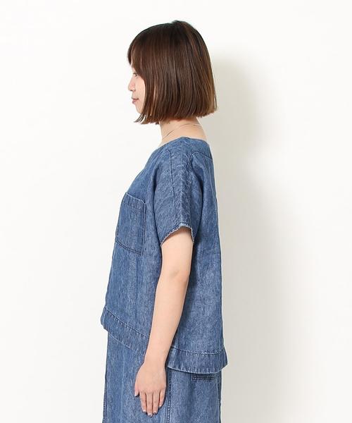 coen（コーエン）の「フレンチリネンデニムブラウス（シャツ/ブラウス・レディース・ネイビー/コバルトブルー・FREE）」の16枚目の写真