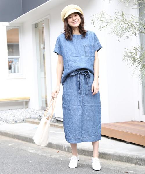 coen（コーエン）の「フレンチリネンデニムブラウス（シャツ/ブラウス・レディース・ネイビー/コバルトブルー・FREE）」の10枚目の写真