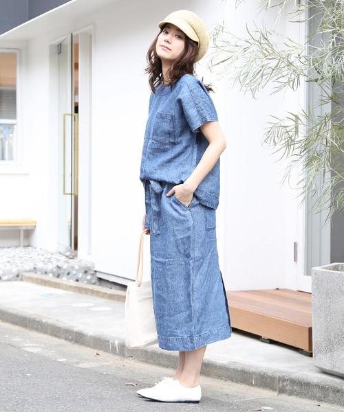 coen（コーエン）の「フレンチリネンデニムブラウス（シャツ/ブラウス・レディース・ネイビー/コバルトブルー・FREE）」の9枚目の写真