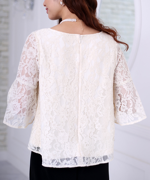 Bou Jeloud(ブージュルード)の「【WEB限定】結婚式◇パーティー◇コンサート◇入卒式etc レースレイヤードトップス セットアップ(セットアップ・レディース・ブラック/ネイビー/A・FREE)」の12枚目の写真