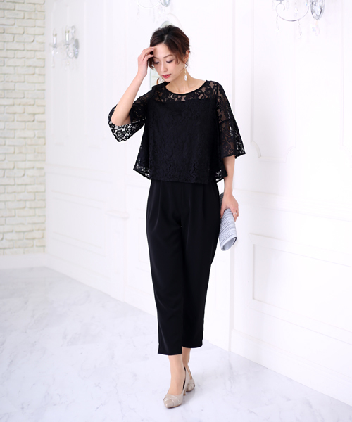 Bou Jeloud(ブージュルード)の「【WEB限定】結婚式◇パーティー◇コンサート◇入卒式etc レースレイヤードトップス セットアップ(セットアップ・レディース・ブラック/ネイビー/A・FREE)」の15枚目の写真