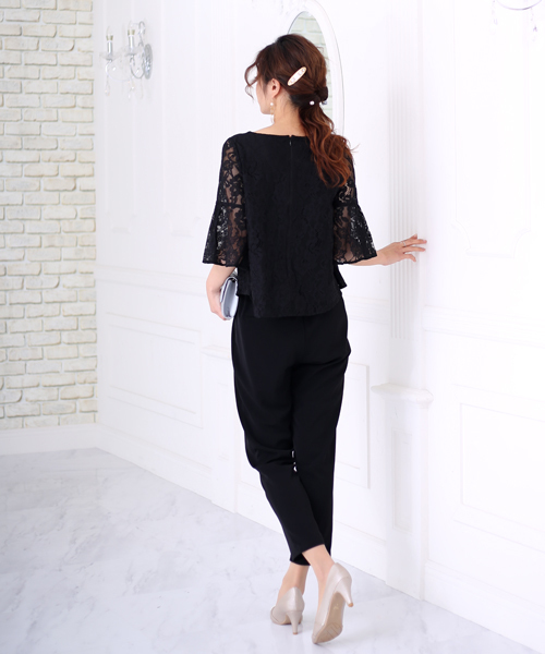Bou Jeloud(ブージュルード)の「【WEB限定】結婚式◇パーティー◇コンサート◇入卒式etc レースレイヤードトップス セットアップ(セットアップ・レディース・ブラック/ネイビー/A・FREE)」の17枚目の写真