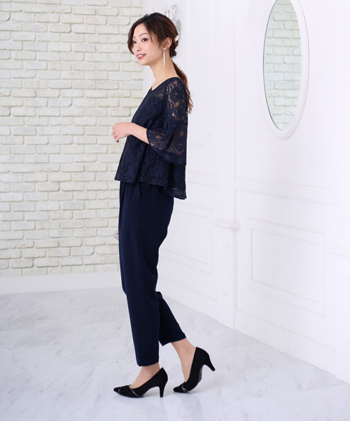 Bou Jeloud(ブージュルード)の「【WEB限定】結婚式◇パーティー◇コンサート◇入卒式etc レースレイヤードトップス セットアップ(セットアップ・レディース・ブラック/ネイビー/A・FREE)」の19枚目の写真
