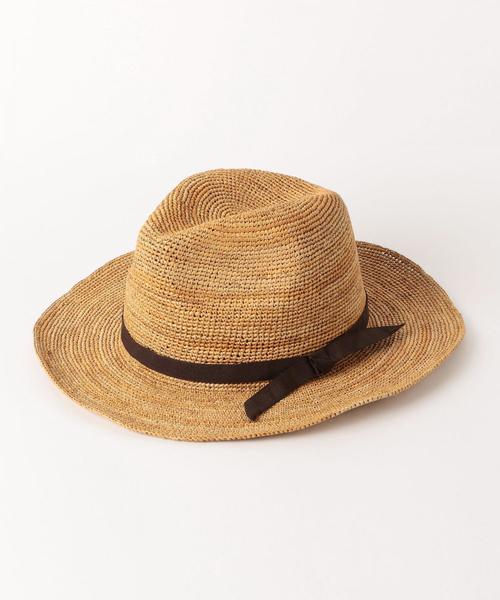 green label relaxing（グリーンレーベルリラクシング）の「NFC ラフィアツバヒロナカオレハット（ハット・レディース・ベージュ/ブラウン・FREE）」の2枚目の写真