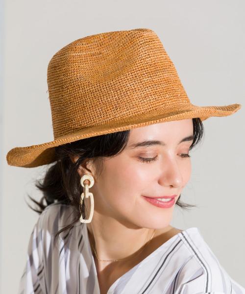 green label relaxing（グリーンレーベルリラクシング）の「NFC ラフィアツバヒロナカオレハット（ハット・レディース・ベージュ/ブラウン・FREE）」の3枚目の写真