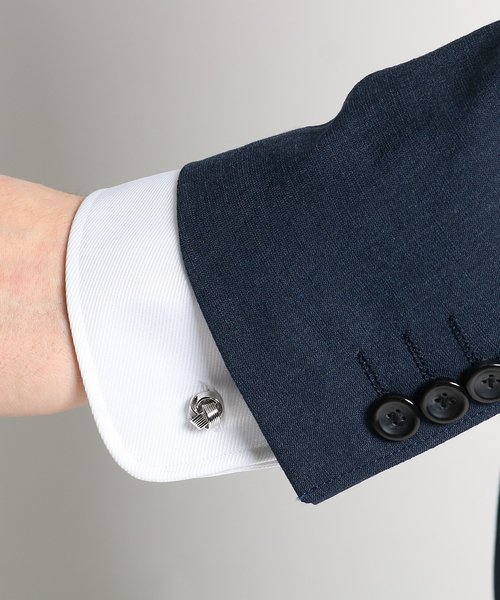 TAKEO KIKUCHI（タケオキクチ）の「ツイストデザインカフス[ メンズ カフス 結婚式 ]（カフリンクス・メンズ・アイボリー/グレー・00）」の3枚目の写真