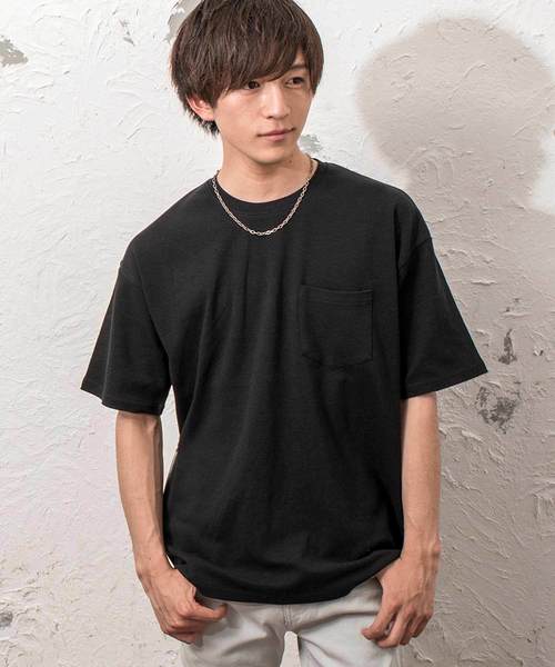 MinoriTY（マイノリティ）の「ポンチ素材サイドジップビックシルエットＴシャツ カットソー ルーズ（Tシャツ/カットソー・メンズ・グレー/ネイビー/ラベンダー/ピンク/オフホワイト/ブラック・M/L）」の3枚目の写真