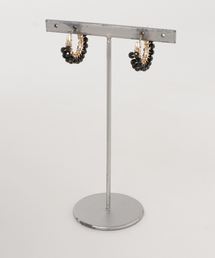 【marinaJEWELRY】14kgf/AAA宝石質 Black Spinel wrapped pierced earring