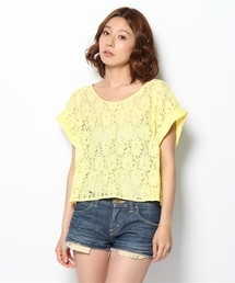 mystic | 【mystic】 カラーレースT(Tシャツ/カットソー)