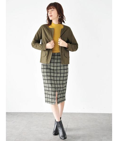 YECCA VECCA(イェッカヴェッカ)の「千鳥ブロック柄ナロースカート(スカート・レディース・ブラック・M/S)」の3枚目の写真