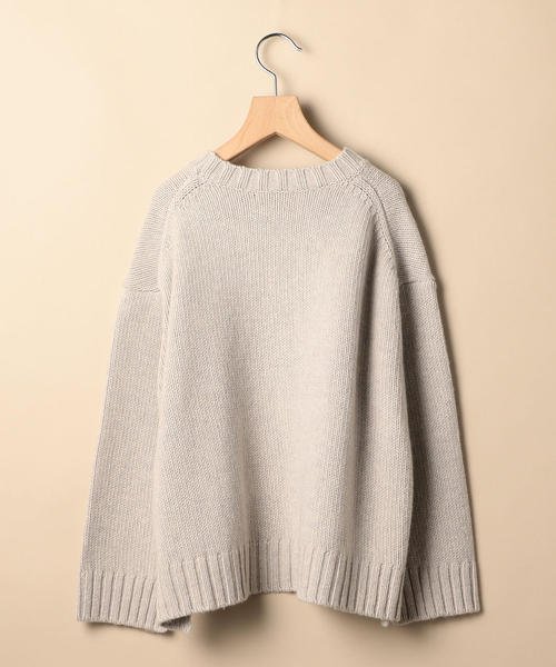 BEAUTY&YOUTH UNITED ARROWS（ビューティーアンドユースユナイテッドアローズ）の「BY ウールスリットクルーネックニット о（ニット/セーター・レディース・オリーブ/ライトグレー/オレンジ・FREE）」の4枚目の写真