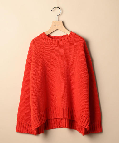 BEAUTY&YOUTH UNITED ARROWS（ビューティーアンドユースユナイテッドアローズ）の「BY ウールスリットクルーネックニット о（ニット/セーター・レディース・オリーブ/ライトグレー/オレンジ・FREE）」の6枚目の写真