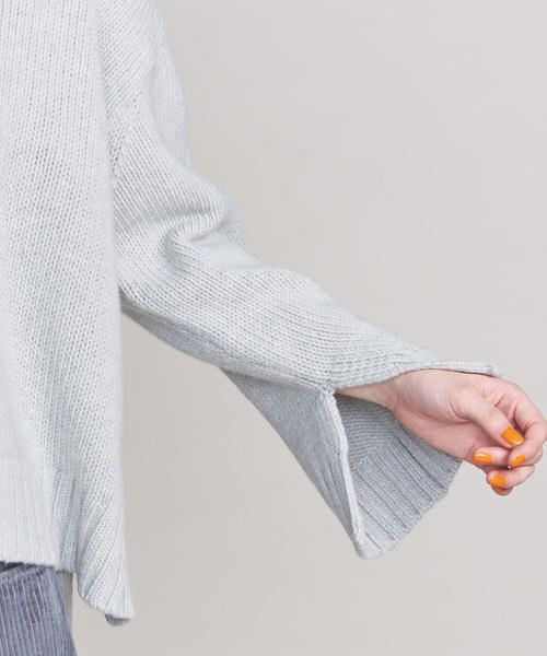 BEAUTY&YOUTH UNITED ARROWS（ビューティーアンドユースユナイテッドアローズ）の「BY ウールスリットクルーネックニット о（ニット/セーター・レディース・オリーブ/ライトグレー/オレンジ・FREE）」の14枚目の写真