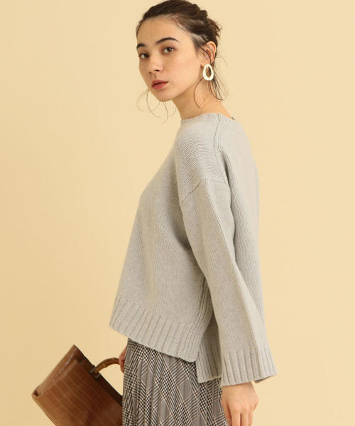 BEAUTY&YOUTH UNITED ARROWS（ビューティーアンドユースユナイテッドアローズ）の「BY ウールスリットクルーネックニット о（ニット/セーター・レディース・オリーブ/ライトグレー/オレンジ・FREE）」の18枚目の写真