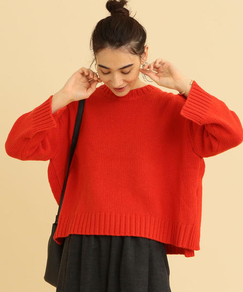 BEAUTY&YOUTH UNITED ARROWS（ビューティーアンドユースユナイテッドアローズ）の「BY ウールスリットクルーネックニット о（ニット/セーター・レディース・オリーブ/ライトグレー/オレンジ・FREE）」の8枚目の写真