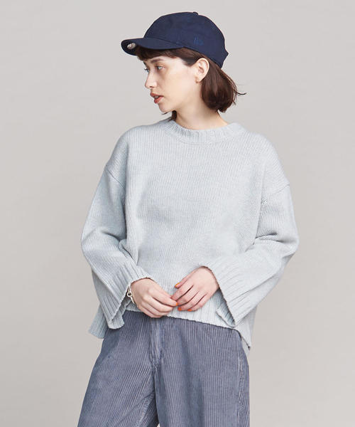 BEAUTY&YOUTH UNITED ARROWS（ビューティーアンドユースユナイテッドアローズ）の「BY ウールスリットクルーネックニット о（ニット/セーター・レディース・オリーブ/ライトグレー/オレンジ・FREE）」の11枚目の写真