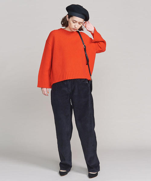 BEAUTY&YOUTH UNITED ARROWS（ビューティーアンドユースユナイテッドアローズ）の「BY ウールスリットクルーネックニット о（ニット/セーター・レディース・オリーブ/ライトグレー/オレンジ・FREE）」の12枚目の写真