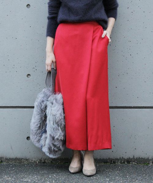 Liesse（リエス）の「ラップワイドサテンパンツ（その他パンツ・レディース・ブラック/レッド/ピンクベージュ・S/M）」の3枚目の写真