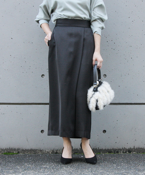 Liesse（リエス）の「ラップワイドサテンパンツ（その他パンツ・レディース・ブラック/レッド/ピンクベージュ・S/M）」の2枚目の写真