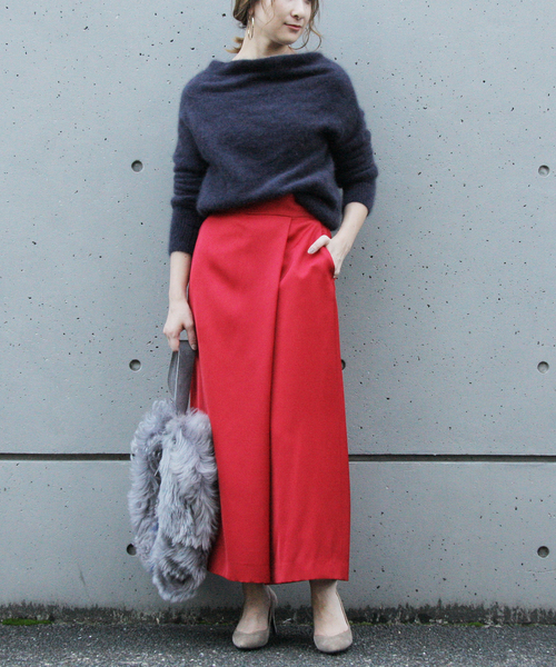 Liesse（リエス）の「ラップワイドサテンパンツ（その他パンツ・レディース・ブラック/レッド/ピンクベージュ・S/M）」の9枚目の写真