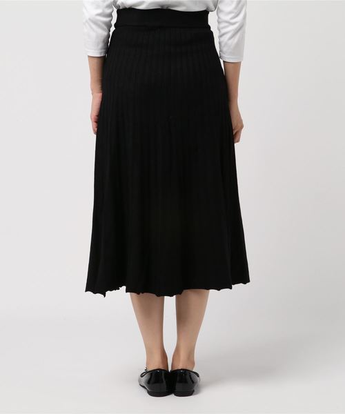 KOBE LETTUCE（コウベレタス）の「リブニットミディアム丈フレアスカート＊レディース/ミモレ丈/ボトムス[M2273]神戸レタス（スカート・レディース・ベージュ/ブラウン/ブラック・FREE）」の4枚目の写真