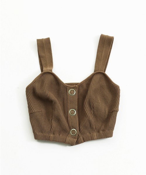 TODAYFUL（トゥデイフル）の「ワッフルボタンビスチェ（その他トップス・レディース・キナリ/ベージュ/チャコールグレー・FREE）」の12枚目の写真