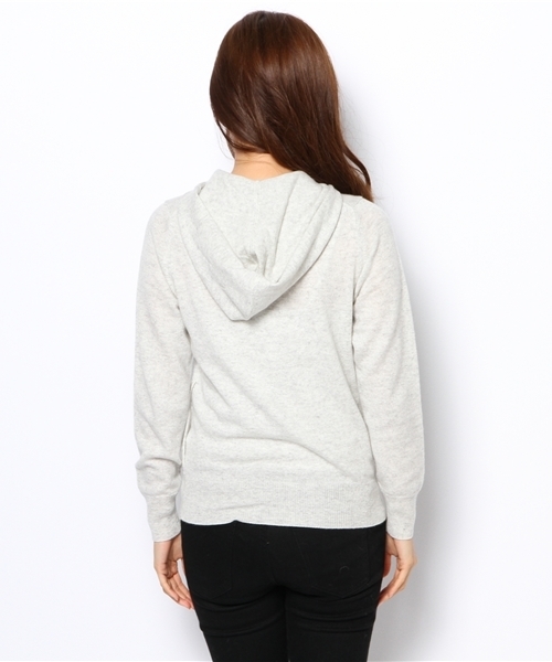 Demi-Luxe BEAMS（デミルクス ビームス）の「Demi-Luxe BEAMS / カシミヤ ジップ パーカー（ニット/セーター・レディース・ナチュラル/ブラック・ONE SIZE）」の5枚目の写真